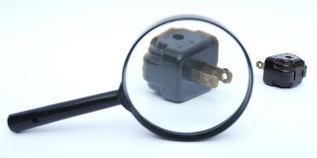 Magnifying glass and adaptersの写真素材