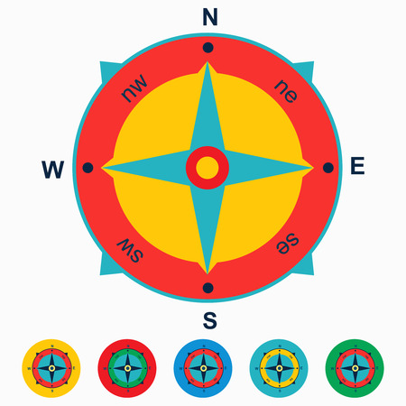 set compass.wind roza.のイラスト素材