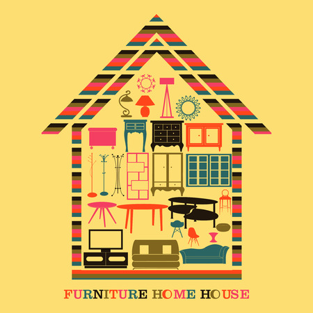 HOME FURNITURE HOSE.のイラスト素材