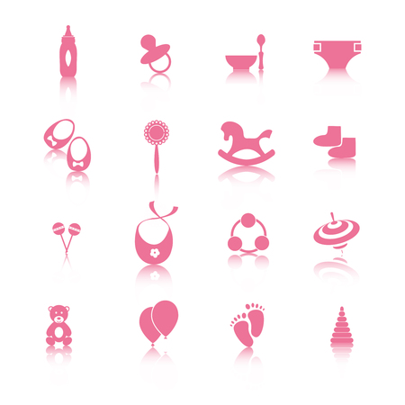 Baby icons set, vector.Kids set.のイラスト素材