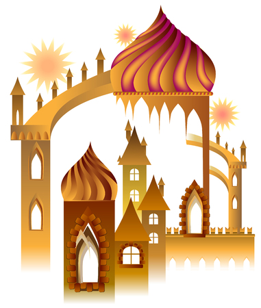 Illustration of a fairyland fantasy palace, vector cartoon image.のイラスト素材