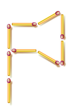 Move four matchsticks to make from ax 3 identical triangles. Logic puzzle. Vector image.のイラスト素材