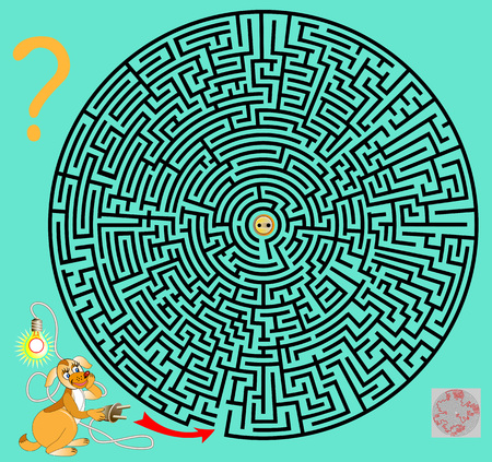 Logic puzzle game with labyrinth for children and adults.のイラスト素材