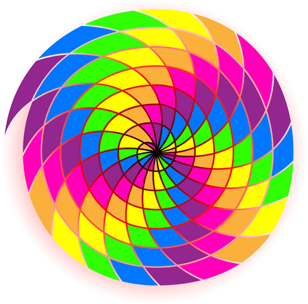 Abstract spiral with rainbow colors, vector image.のイラスト素材
