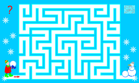 Logic puzzle game with labyrinth for children and adults.のイラスト素材