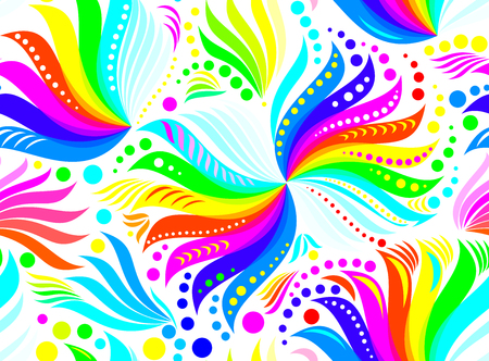 Seamless pattern with rainbow colors on a white background, vector image.のイラスト素材