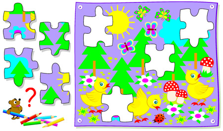 Logic puzzle game for young children missing puzzle piece logic