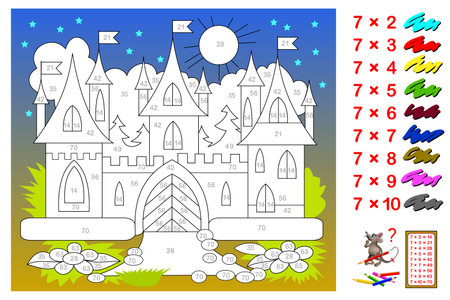 Vector of Multiplication table by 7 for - ID:1-135659910 - Royalty Free ...