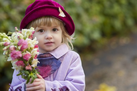 Adorable kid on the streetの写真素材