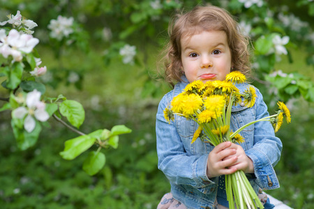 Adorable girl in the parkの写真素材