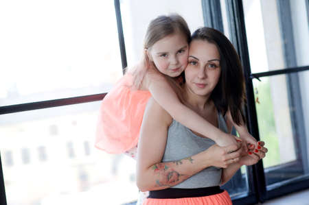 Beautiful mother and her childの写真素材