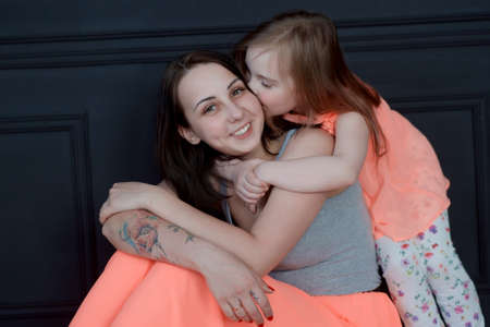 Beautiful mother and her childの写真素材