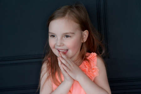 Beautiful, young girl at homeの写真素材