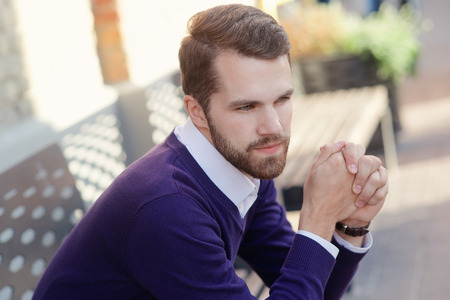 Handsome man on the streetの写真素材