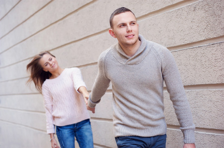 Lovely couple on the streetの写真素材