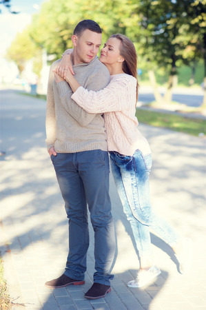 Lovely couple on the streetの写真素材