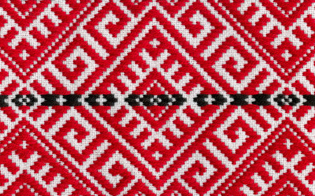Ukrainian national red and black embroidery thread