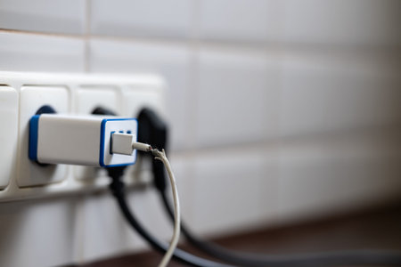 Concept of danger, use of non-standard equipment, worn-out equipment. Broken cable in socket