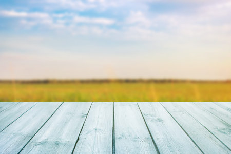 blurred background of landscape with blue sky and- can use for display or montage your...