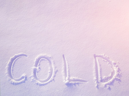 cold written on snow, concept, background for winter