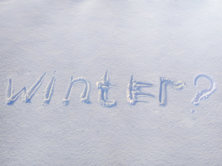 winter written on snow, concept, background for winterwinter timeの写真素材