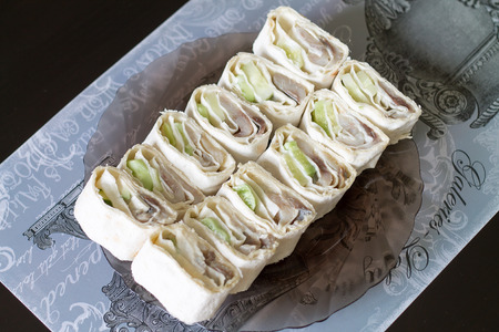 roll with fishの写真素材
