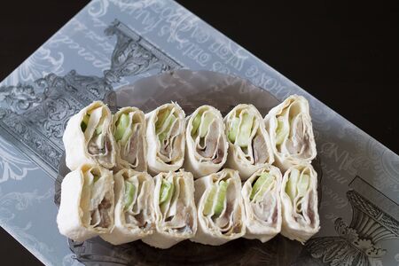 roll with fishの写真素材