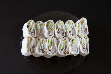 roll with fishの写真素材