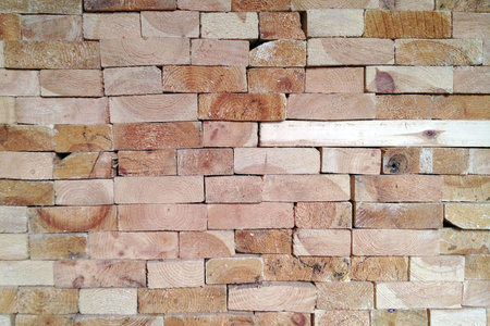 Stack of square wood planks for furniture materials.Stack of square wood planks for furniture...