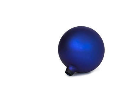 Christmas decoration blue ball isolate on a white background. Mocap.の写真素材