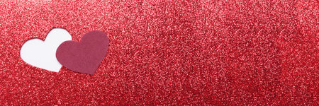 valentines day background with two hearts on background. web banner