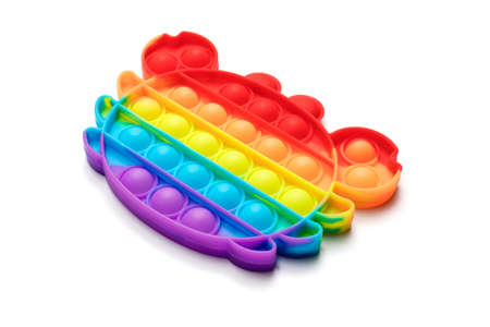 Popular anti-stress toy or simple dimple for kids and teens. Develops fine motor skills of hands and relieves tension.の写真素材