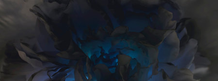 Flowers background, banner, abstract background in blue and gray tones. Beautiful abstract colorful gray and blue flower petals, soft texture, selective focus. The background image that is gray.の写真素材