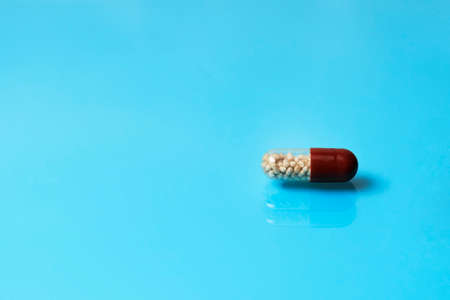 Herbal Medicines capsule. Let's save lives together, prescribe drugs, legal pharmacies, natural medicines, disease healing concept.の写真素材