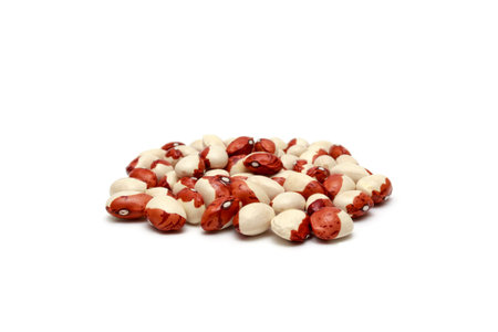 bean seeds isolated on white background, colored beans