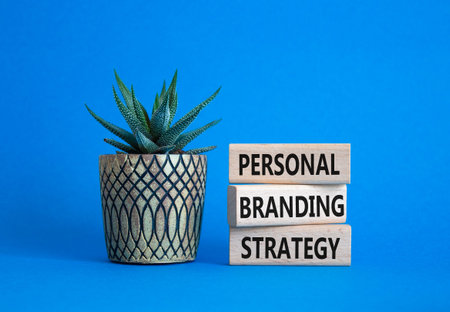 Personal Branding Strategy symbol. Wooden blocks with words Personal Branding Strategy. Beautiful...