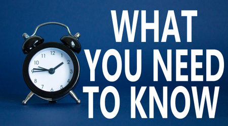 What You need to Know symbol. Wooden blocks with words What You need to Know. Beautiful deep blue...