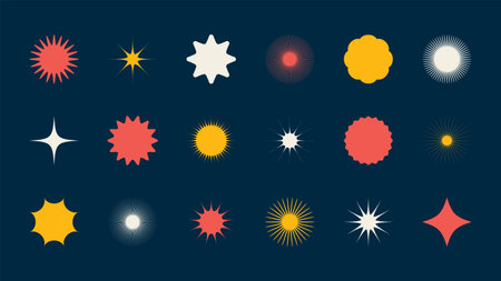 Abstract polygonal shapes. Contemporary minimalistic geometric shapes and trendy flower forms. Vector isolated setのイラスト素材