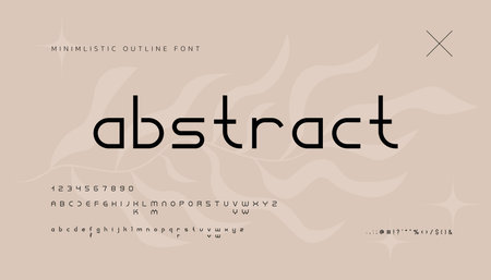 Digital typeface. Minimal urban typography design, modern font with numbers. Vector illustrationのイラスト素材