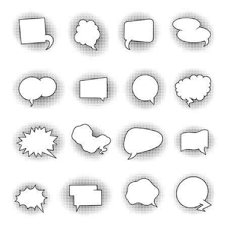 bubble. Cartoon speech and message ballon, communication sticker. Vector discussion symbolのイラスト素材