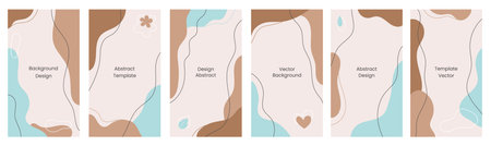 Abstract minimal story banner template. Fluid forms natural colors. Elegant illustrations...