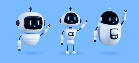 3d AI. Chat bot, robot artificial intelligence, chatbot icon, GPT symbol, customer service, support...