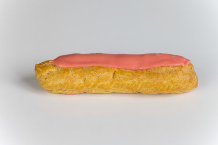 Eclairs on white background on white backgroundの写真素材