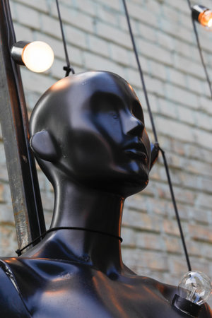 Dummy, female mannequin with lightbulbsの写真素材