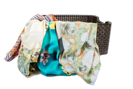 Different texture and color beautiful textiles の写真素材