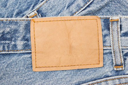Jeans with label, good for backgroundの写真素材