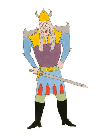 Russian fairytale character isolated on white backgroundの写真素材