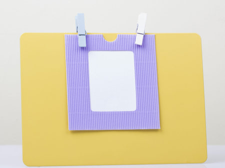 yellow metal frame isolated on white background