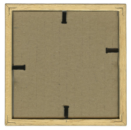 wooden frame isolated on white background の写真素材