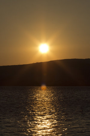 Sunset over the Adriatic Sea in Croatia の写真素材